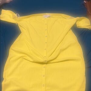 Forever 21 Strapless Yellow Dress